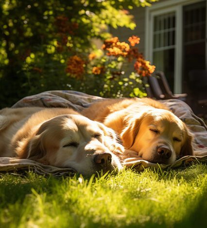 Elimine pulgas na casinha do seu Cachorro de forma natural: A poderosa solução do Sal! 1 Cachorros dormindo na grama