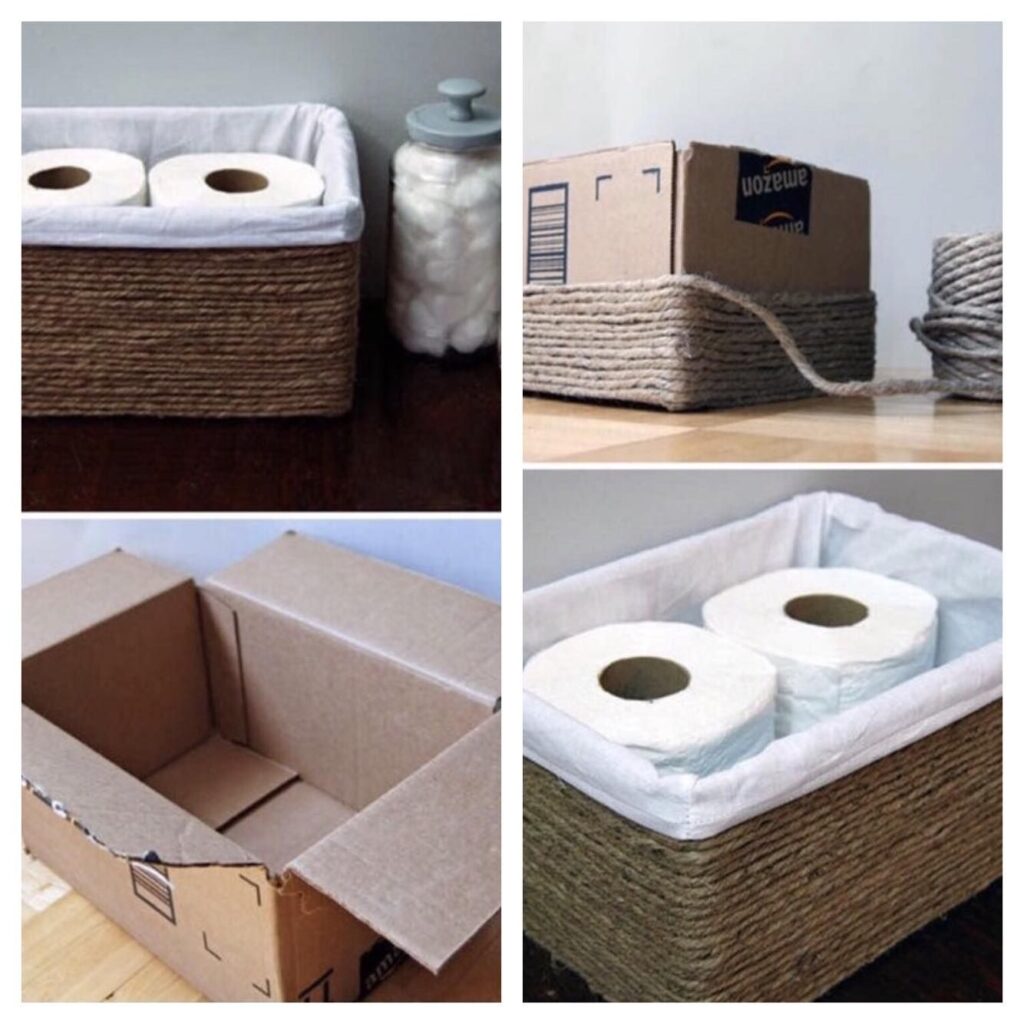 Como fazer um porta papel higiênico de papelão? 2 porta papel higienico com corda de sisal